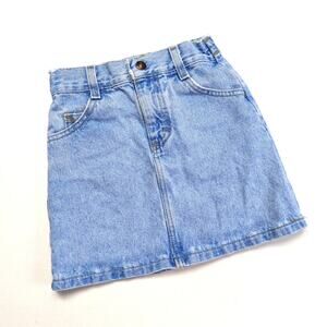 Vintage Lee Skirt Girls Size 5 Light Wash Mini Denim